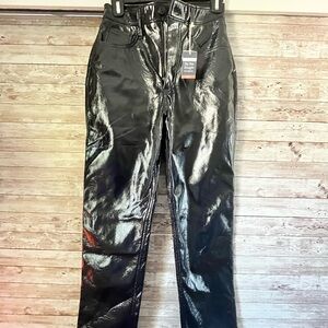 90s Straight Ultra High Rise Soft Pleather Pants - Curve Love